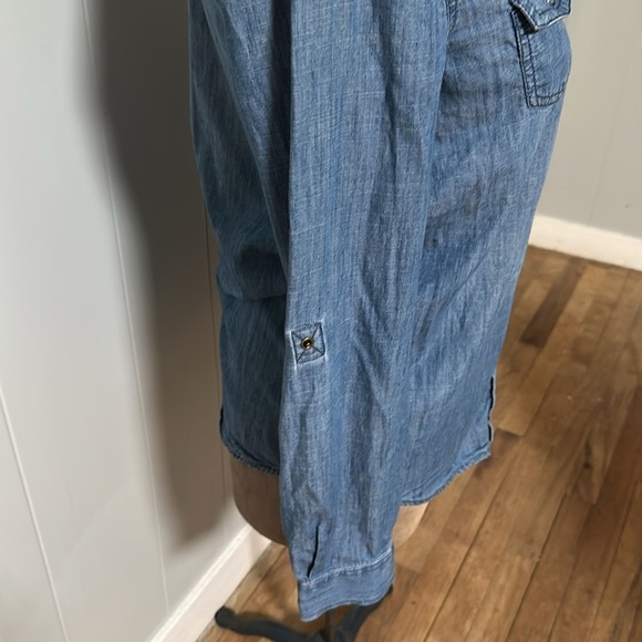 Arizona Jean Company Women's Blue Snap Front Denim Jacket Size S - Picture 4 of 7